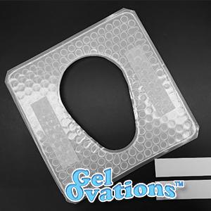 Shower Chair Dimensional Gel Closed 16"x16"x3/4" - Non Skid w/ Grip Strips - EACH SCDG1616