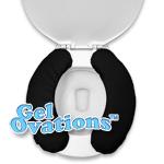 Dimensional GEL Toilet Seat Pads with Velcro on Covers - 16” x 5” x 9/16” Curved - PAIR DGTP16355