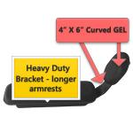 Universal Elbow Stop - LONG HEAVY DUTY Bracket and 4" x 6" Curved Dimensional GEL Pad - EACH  UESHDL461
