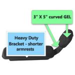 Universal Elbow Stop - SHORT HEAVY DUTY Bracket and 3" x 5" Curved Dimensional GEL Pad - EACH  UESHDS351